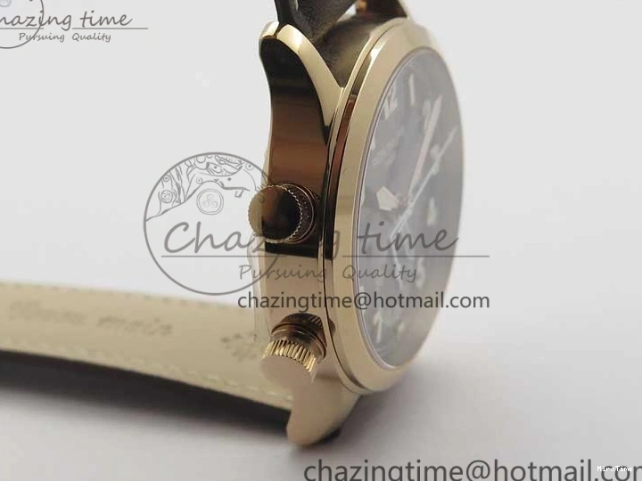 MIROTIME 0510 ZipUp Calatrava 5524R Pilot Travel Time RG GRF Brown Dial on Brown Leather Strap A324 V 7110